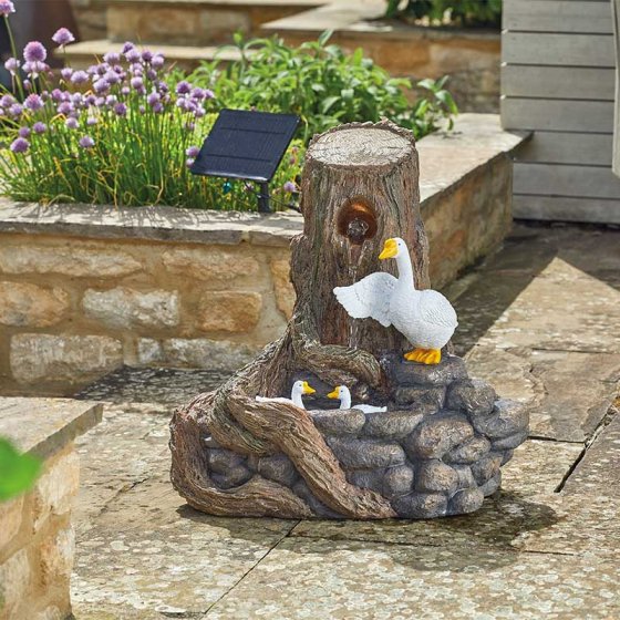 FEATHER FALLS HYBRID SOLAR POWER WATER FOUNTAIN